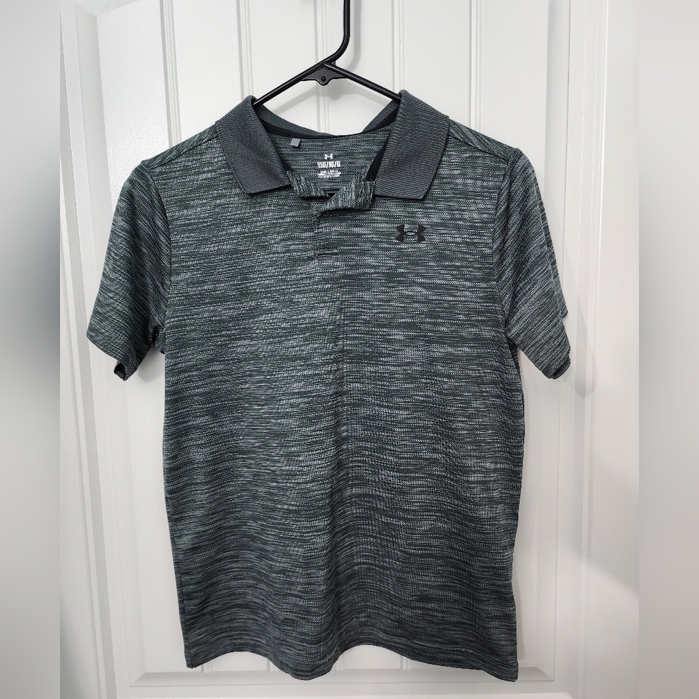 Under Armour Boys' Performance Polo Heather Grey, Size Youth Large